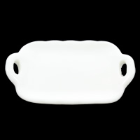 Mode Cabochons en résine, dos plat, blanc, 52x32x6mm, 100PC/sac, Vendu par sac