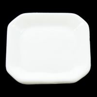 Mode Cabochons en résine, octogone, dos plat, blanc, 27x27x5mm, 100PC/sac, Vendu par sac
