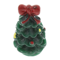 Vánoční odrazky, Pryskyřice, Vánoční strom, Vánoční šperky & rovný hřbet, 13x22mm, 100PC/Bag, Prodáno By Bag