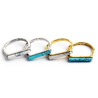 Zinc Alloy Finger Ring with Turquoise plated for woman US Ring Sold By Lot