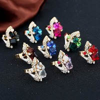 Zinc Alloy Open Finger Ring with Crystal Shoes gold color plated adjustable & for woman & enamel & with rhinestone nickel lead & cadmium free US Ring Sold By Lot