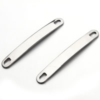 Stainless Steel Connector, 1/1 loop, original color, 6x49mm, Hole:Approx 3mm, 10PCs/Bag, Sold By Bag