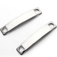 Stainless Steel Connector, 1/1 loop, original color, 7x38mm, Hole:Approx 3mm, 20PCs/Bag, Sold By Bag