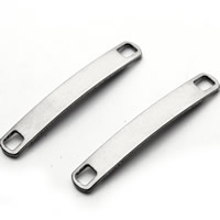 Stainless Steel Connector, Rectangle, 1/1 loop, original color, 5x34mm, Hole:Approx 3mm, 20PCs/Bag, Sold By Bag