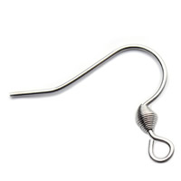Stainless Steel Hook Earwire, original color, 17x22mm, Hole:Approx 2mm, 10PCs/Bag, Sold By Bag