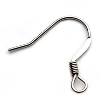 Stainless Steel Hook Earwire, original color, 18x18.5mm, Hole:Approx 2mm, 10PCs/Bag, Sold By Bag