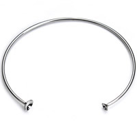 Stainless Steel Bangle Cuff Findings original color 63mm Inner Approx 60mm Length Approx 7 Inch Sold By Bag