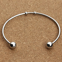 Stainless Steel Cuff Bangle, original color, 65mm, Inner Diameter:Approx 60mm, Length:Approx 7 Inch, 2PCs/Bag, Sold By Bag