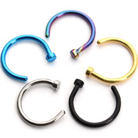 Stainless Steel Nose Piercing Jewelry, plated, more colors for choice, 10mm, 10PCs/Bag, Sold By Bag