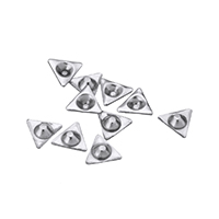 сеттинг для кабошона из нержавеющей, нержавеющая сталь, Треугольник, острый конец, оригинальный цвет, 7x6.50x2mm, внутренний диаметр:Приблизительно 3mm, 2000ПК/Лот, продается Лот