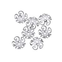 Stainless Steel Bead Cap Flower hollow original color Approx 1mm Sold By Lot