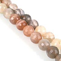 Mondstein Perlen, rund, verschiedene Größen vorhanden & facettierte, Grade A, verkauft per ca. 15 ZollInch Strang