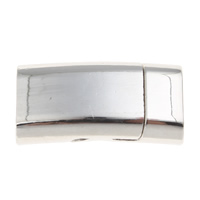 Brass Magnetic Clasp, Rectangle, platinum color plated, nickel, lead & cadmium free, 25x13x8mm, Hole:Approx 10x4.5mm, 10PCs/Bag, Sold By Bag