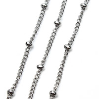 Rustfrit stål smykker kæde, Stainless Steel, forskellig størrelse for valg & twist oval kæde, oprindelige farve, 5m/Bag, Solgt af Bag