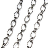 Rustfrit stål Oval Chain, Stainless Steel, oval kæde, oprindelige farve, 5.5mm, Ca. 5m/Bag, Solgt af Bag