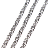 Nehrđajući čelik nakit lanac, različite veličine za izbor & twist ovalni lanac, izvorna boja, 5m/Torba, Prodano By Torba