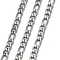 Stainless Steel Figaro Chain, different size for choice, original color, 5m/Bag, Sold By Bag