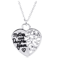 Zinc Alloy Jewelry Necklace platinum color plated Mother Day Jewelry & oval chain & with letter pattern & for woman & enamel & hollow nickel lead & cadmium free 25mm Sold Per Approx 17.7 Inch Strand