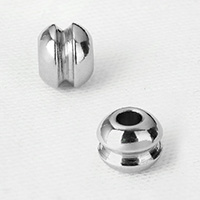 Edelstahl Perlen Einstellung, originale Farbe, 6.50x8x8mm, Bohrung:ca. 3mm, 500PCs/Menge, verkauft von Menge