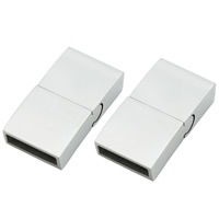 Stainless Steel Magnetic Clasp, Rectangle, original color, Hole:Approx 3.5x12.5mm, Sold By PC