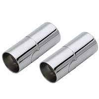 Stainless Steel Magnetska kopča, Nehrđajući čelik, Kolona, izvorna boja, Rupa:Približno 8mm, Prodano By PC
