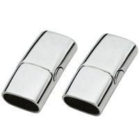 Stainless Steel Magnetic Clasp, Rectangle, original color, Hole:Approx 6x12mm, Sold By PC
