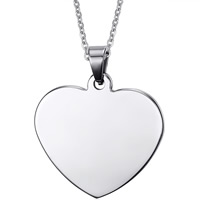 Stainless Steel Tag Charm, Heart, Unisex, original color, 34x33mm, Hole:Approx 3x5mm, Sold By PC