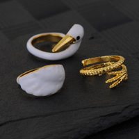 Zinc Alloy Ring Set Swan gold color plated enamel lead & cadmium free 16mm US Ring .5 Sold By Set