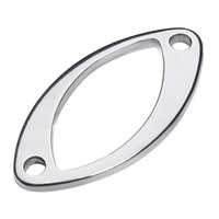 Stainless Steel Connector, Horse Eye, 1/1 loop, original color, 11x21mm, Hole:Approx 1.5mm, 20PCs/Bag, Sold By Bag