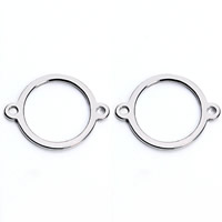 Stainless Steel Connector, Donut, 1/1 loop, original color, 16mm, Hole:Approx 1.5mm, 20PCs/Bag, Sold By Bag
