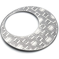 vinculação de anel de aço inoxidável, Rosca, escurecer, cor original, 33mm, Buraco:Aprox 20mm, 5PCs/Bag, vendido por Bag
