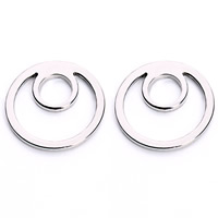 Stainless Steel Jewelry Cabochon Donut original color 15mm Sold By Bag