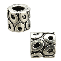 Thailand Sterling Silver European Bead, Column, without troll, 9.50x9x9.50mm, Hole:Approx 4.5mm, Sold By PC