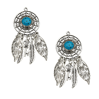 Zinc Alloy Leaf Pendants antique silver color plated enamel & hollow nickel lead & cadmium free   72mm Approx 2mm Sold By Lot