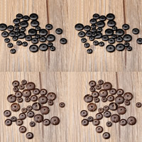 Spacer Perlen Schmuck, Kokosrinde, flache Runde, verschiedene Größen vorhanden, keine, Bohrung:ca. 1mm, 100PCs/Tasche, verkauft von Tasche