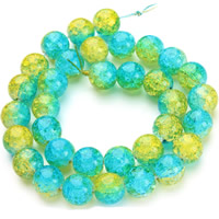 Crackle Glass Beads, Round, different size for choice & two tone, Hole:Approx 1mm, Sold Per Approx 15.5 Inch Strand
