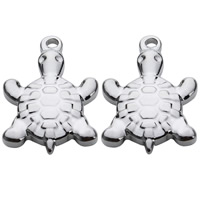 Stainless Steel Animal Pendants, Turtle, original color, 13x19mm, Hole:Approx 2mm, 10PCs/Bag, Sold By Bag
