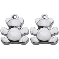 Stainless Steel Animal Pendants, Bear, original color, 11x15mm, Hole:Approx 2mm, 10PCs/Bag, Sold By Bag