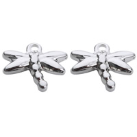 Stainless Steel Animal Pendants, Dragonfly, original color, 13x10mm, Hole:Approx 2mm, 10PCs/Bag, Sold By Bag