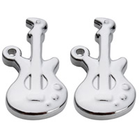 Stainless Steel Pendants, Guitar, original color, 10x20mm, Hole:Approx 2mm, 10PCs/Bag, Sold By Bag