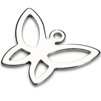Stainless Steel Animal Pendants, Butterfly, original color, 18x13.5mm, Hole:Approx 2mm, 20PCs/Bag, Sold By Bag