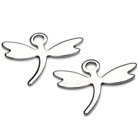 Stainless Steel Animal Pendants, Dragonfly, original color, 20x16.5mm, Hole:Approx 2mm, 20PCs/Bag, Sold By Bag