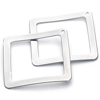Stainless Steel Pendants, Rhombus, original color, 37mm, Hole:Approx 2mm, 10PCs/Bag, Sold By Bag