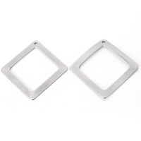 Stainless Steel Pendants, Rhombus, original color, 29mm, Hole:Approx 2mm, 10PCs/Bag, Sold By Bag