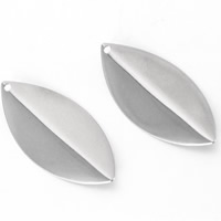 Stainless Steel Pendants, Leaf, original color, 19x40mm, Hole:Approx 2mm, 10PCs/Bag, Sold By Bag
