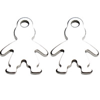 Stainless Steel Pendants, Boy, original color, 10x14mm, Hole:Approx 2mm, 100PCs/Bag, Sold By Bag