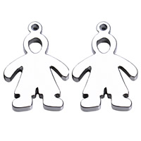 Stainless Steel Pendants, Boy, original color, 9x14mm, Hole:Approx 2mm, 30PCs/Bag, Sold By Bag
