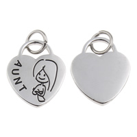 316 Stainless Steel Pendant, Lock, word aunt, enamel, 16x19x2mm, Hole:Approx 5mm, Sold By PC
