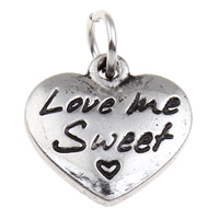 316 Stainless Steel Pendant, Heart, with letter pattern & enamel & blacken, 17x16.50x4mm, Hole:Approx 4.5mm, Sold By PC