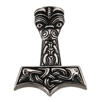 Stainless Steel Pendants Hammer of Thor blacken Approx 7mm Sold By PC